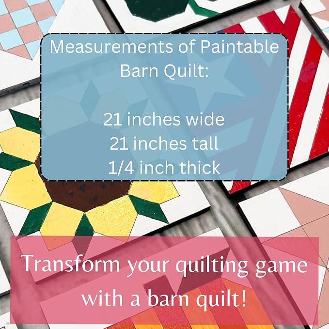 Triangle Barn Quilt Kit | DIY Wood Quilting Block Pattern for Adults (21 inches, HST Square) | DIY Painting Craft Kit for Adults | Farmhouse Wall Art and Quilting Décor - Image 4