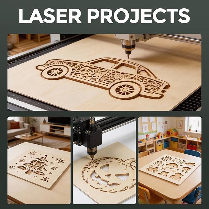 15 Pack Basswood Sheets, 12"x16"x1/8" Basswood for Laser Cutting | Laser Blanks, Smooth Surface, Uniform Thickness, No Burrs, No Warping, No Knots, No Cracks - Image 4