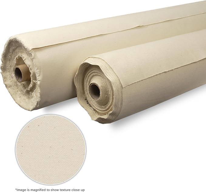 Creative Mark Unprimed Cotton Duck Deluxe Canvas Roll - 12 Ounce #12 Double Filled Roll - 72" x 30 Yards - Very Uniform Canvas Texture - Bulk Un-Stretched Duck Canvas Fabric for Artists - Image 3