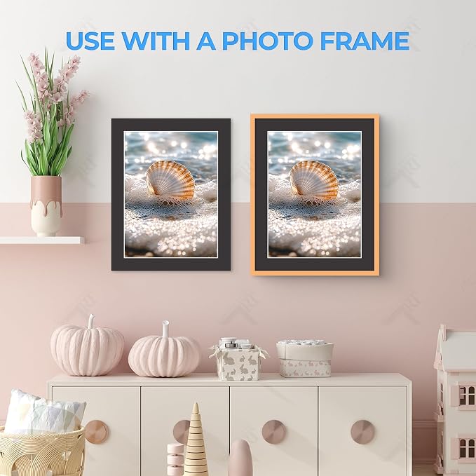 Golden State Art 25 Pack Black Mat 11x14 for 9x12 Photo Matte+Backings+Bags | Acid-Free,4-Ply Thick,Pre-Cut Kit Mattes,White Core,Bevel Cut,For Photos, Pictures,Artwork, Poster or Print Display - Image 7