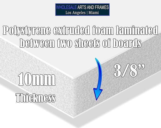 Foam Board 20x24 25PK 3/8 Thick Rigid Foam Core Boards, Foam Poster Board White Foamboard 20x24 Large Acid Free Foamcore Sheets, Polystyrene Foamboard Large Foamcore Backing for Backdrop, Display - Image 3