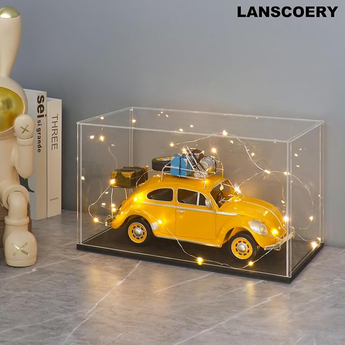 LANSCOERY Large Acrylic Display Case, 19.7 x 15.7 x 7.9 in, Upgraded Thickened UV-Resistant Showcase, 10mm Heavy Duty Matte Base, 98% Clarity Dustproof Box for Statues & Memorabilia - Image 7