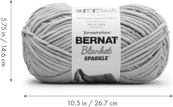 Bernat Baby Blanket Sparkle Seaside Sparkle Yarn - 1 Pack of 300g/10.5 oz - 100% Polyester - #6 Super Bulky - 220 Yards - Knitting/Crochet - Image 7