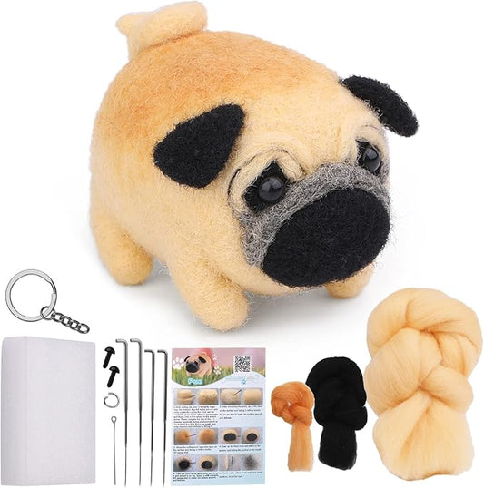 QMNNMA Needle Felting Kits, Needle Felting Supplies Kits with Tools, Animals Needle Felting Set with Foam Mat, Felting Kit for DIY Handcraft and Craft Project