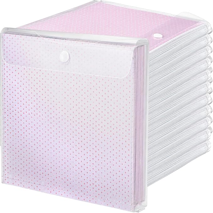 Henoyso 24 Pcs 12 x 12 Scrapbook Paper Storage Organizer Top Loading Plastic Craft Paper Holder Storage Organization for Holding Scrapbook Vinyl Files Photos, Clear by Henoyso