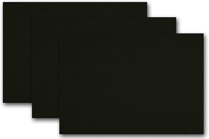 Premium Colored Blank 5x7 Card Stock (50, Black Licorice) by CutCardStock