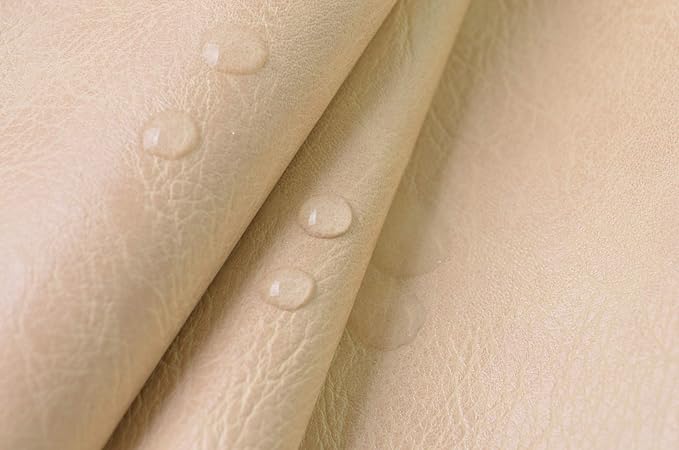 Wento Thick Faux Leather Fabric Soft Skin Grain PU Leather for Furniture Cover Reupholster Sofa Chairs Cushions Vinyl Upholstery (5 Yards, Beige) - Image 4