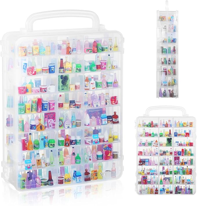 48-Slot Mini Brand Storage Case Plastic Mini Brand Organizer Box with Adjustable Dividers Clear Toy Storage Case for Mini Brand Collector Toy Portable Compartment Container for Collectibles(Case Only) by YEXEXINM