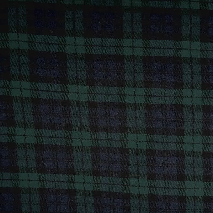 FabricLA 100% Cotton Flannel Fabric 60" Wide 180 GSM Lightweight - Super Soft Fabric for Sewing Quilts Pajamas Blankets Shirts and Crafts - Hunter Grove Plaid Check, Style 5-10 Yard Pre Cut by FabricLA