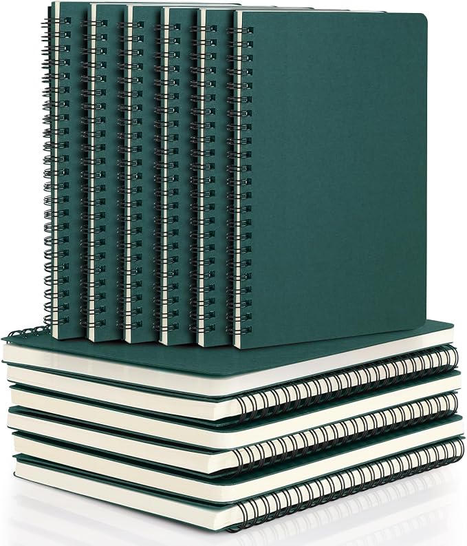 EUSOAR Spiral Notebooks, 12 Packs A5 5.5"x8.3" 120 Pages Hardcover Lined Travel Writing College Ruled Notebooks, Memo Notepad Sketchbook, Students Office Business Subject Diary Book Journal-Dark green by EUSOAR