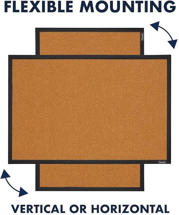 Quartet Cork Bulletin Board, Framed Corkboard, 2' x 3', Black Frame, Message Board, Vision Board (MWDB2436-BK) - Image 5