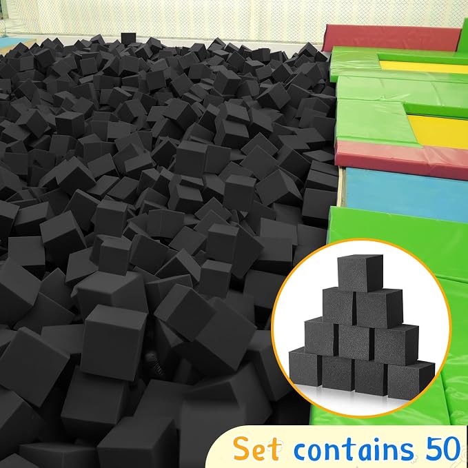 Treela Foam Pit Blocks 4 x 4 x 4 Inch Foam Cubes Soft Stacking Blocks Protective Padding Sponge Pit for Gymnastics Trampoline Arenas Rock Climbing Parkour Indoor Amusement Park - Image 6