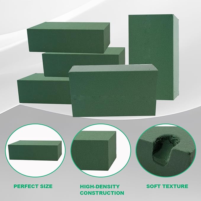 TANEMUDO 36 Packs Floral Foam Blocks Wet & Dry for Flower Arranging,5.5 x 3.1 x 1.8 Inches Floral Styrofoam Blocks Kit for Fresh and Artificial Flowers, Wedding and Home Decor - Image 4