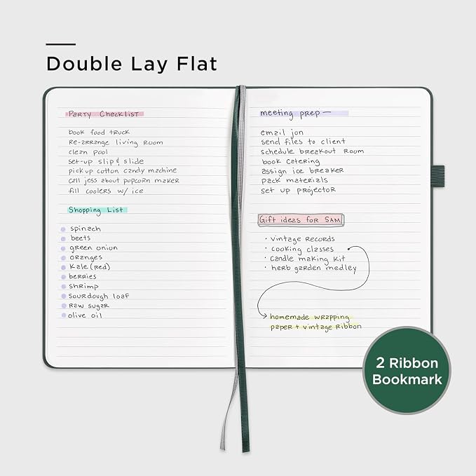 &And Per Se Lined Journal Notebook, 160 Pages, A5 5.7 x 8 inches College Ruled Thick Paper Notebook Journals for Writing, Hardcover Notebooks for Women Men Office School (1 Pack, Green) - Image 3
