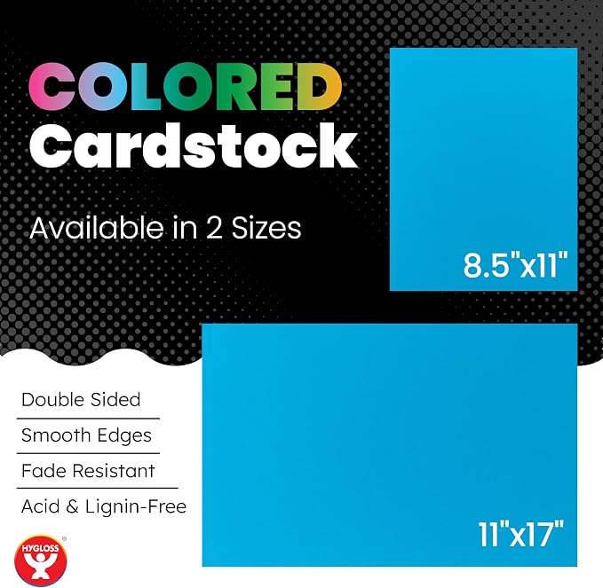 Hygloss Neon Yellow Color Card Stock Paper 8.5" x 11" – Colored Cardstock Paper 8.5x11-inch, 90 Sheets, 65 lb/176 gsm, Fade-Resistant for Crafting, Card Making – Printer Compatible - Image 2