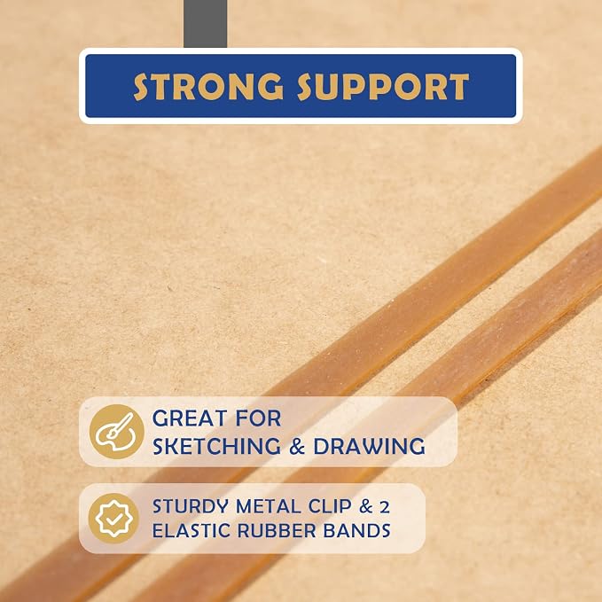 Falling in Art 14x18 Sketch Board with Sturdy Clip &Rubber Bands | Professional Art Drawing Board, Portable Artists Clipboard for Classroom, Studio Drawing, Outdoor Painting - Image 4