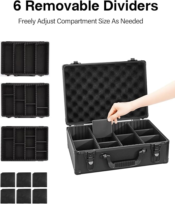 LOCKCURX Graded Coin Storage Box for NGC PCGS Slabs, 120 Capacity (Black) | Key Lock Secure Coin Collection Box with 6 Removable Dividers for Customizable Storage, Coin Cases for Collectors - Image 5