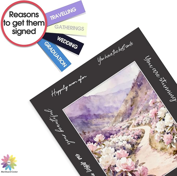 Mat Board Center 25 Pack 16x20 Picture Mat for 11x14 Photo Black | Fits 11x14, White Core, Acid Free, 4-Ply Thick, Photo, Art, Poster or Print Display - Image 6