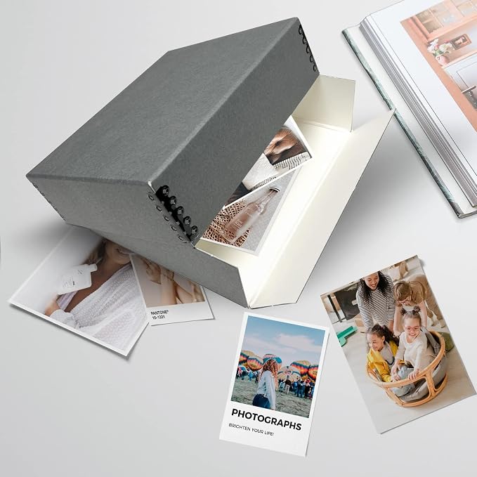 Lineco Drop Front Archival Storage Box, 8.75x10.75x3 in, Gray, 2 Pack | Acid-Free with Metal Edge, Preserves Picture Longevity, Organize Photos, Newspapers, Prints, Documents, Crafts, DIY - Image 9