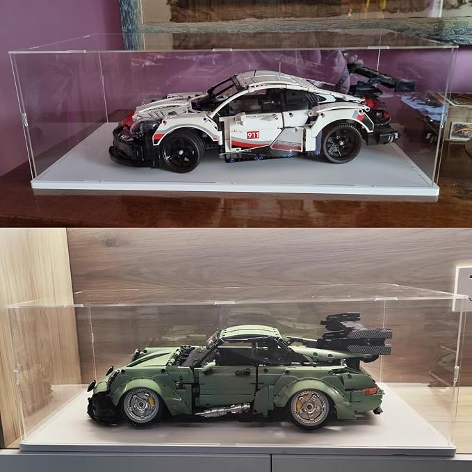 3mm Clear Acrylic Display Case for LEGO McLaren P1 42172 1/8 Model Car | Thickened Transparent Box for 42232 Sadair's Spear 42143 Ferrari SP3 42115 Lamborghini Sián 42156 42096 White 23.6x11.8x7.9in - Image 9