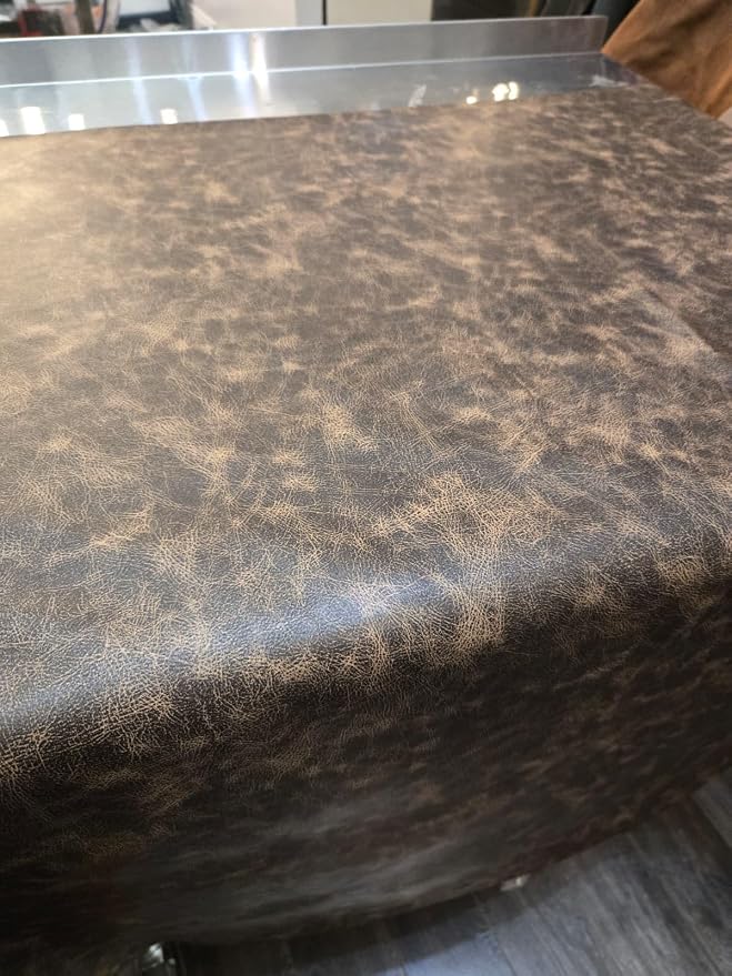 Brown Vintage Distressed Antiqued Faux Leather Fabric PU Peta Approved Vegan Leather by the Yard Synthetic Pleather 0.9 mm Nappa 1 Yard 36 x 54 inch Upholstery Fabric Sheet (Brown Vintage, 36"x54") - Image 6