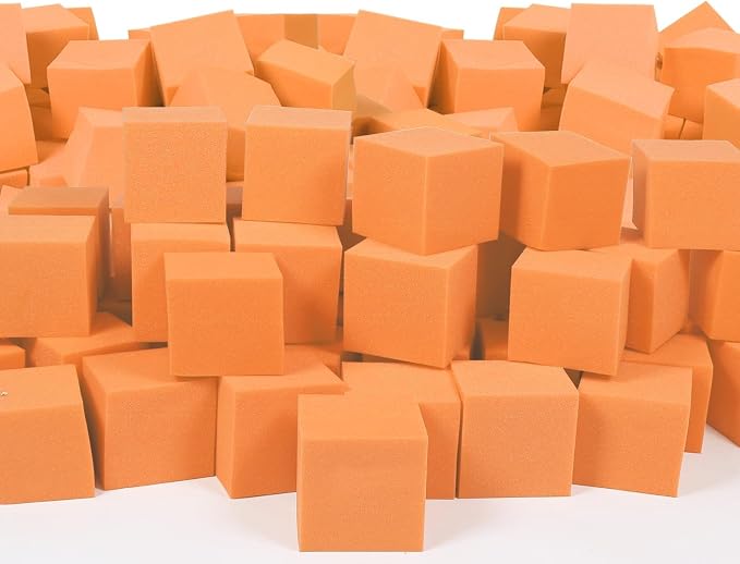 Foam Pit Blocks Foam Padding Sponge Pit Cubes Sponge Blocks for Amusement Park Gymnastics Freerunning and Parkour Courses - 36PCS 5" x 5" x 5" (Tangerine) by FUBOTRAD