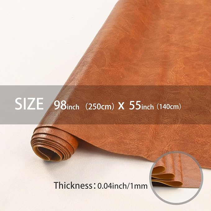 250x140cm Light Brown Soft Faux Leather Fabric, 1mm Thick PU Material | Exquisite Artificial Leather offers unparalleled comfort and elegance. Perfect for upholstery, fashion, and crafting. - Image 2