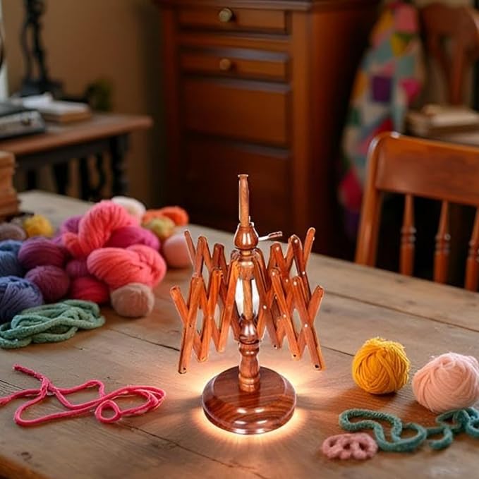 Vintage Wooden Yarn Winder for Knitting and Crocheting Wool Yarn String and Fiber Ball Winder(Rose Wood Swift) - Image 5