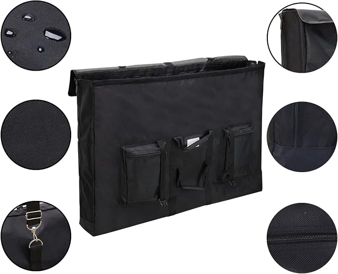 Premium Oversized Art Portfolio Case 24 x 36 x 6 Inch (25" x 37" Actual) - Waterproof - Soft Sided - Frames, LCD Screens, Monitors, TVs, Solar Panel - Shoulder Strap & Carry Handles - Image 3