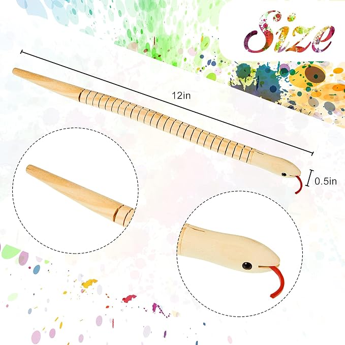 Gejoy 1000 Pieces Wooden Snakes 12 Inch Unfinished Jointed for Arts Crafts | Wiggle Snake Toys to Paint, Flexible Wood Snakes, Blank Wood Animal Models, Halloween Birthday Party Favors Decorations - Image 2