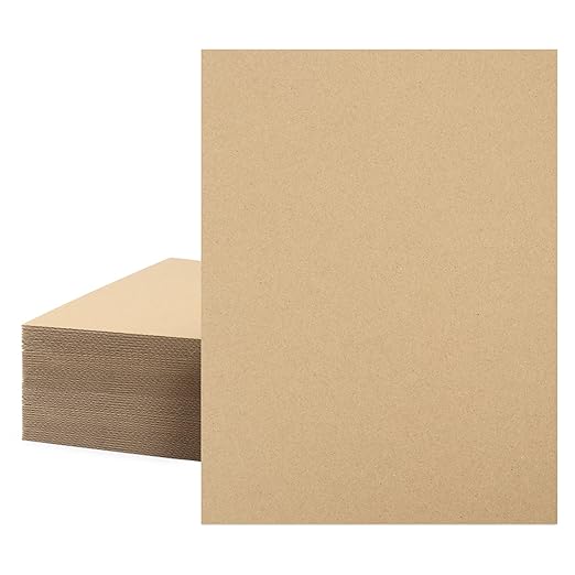 Mat Board Center, 50 Corrugated Cardboard Sheets 9x12 Inches Flat Card Board Inserts for Packing, Shipping, Mailing, DIY Crafts by MatBoardCenter