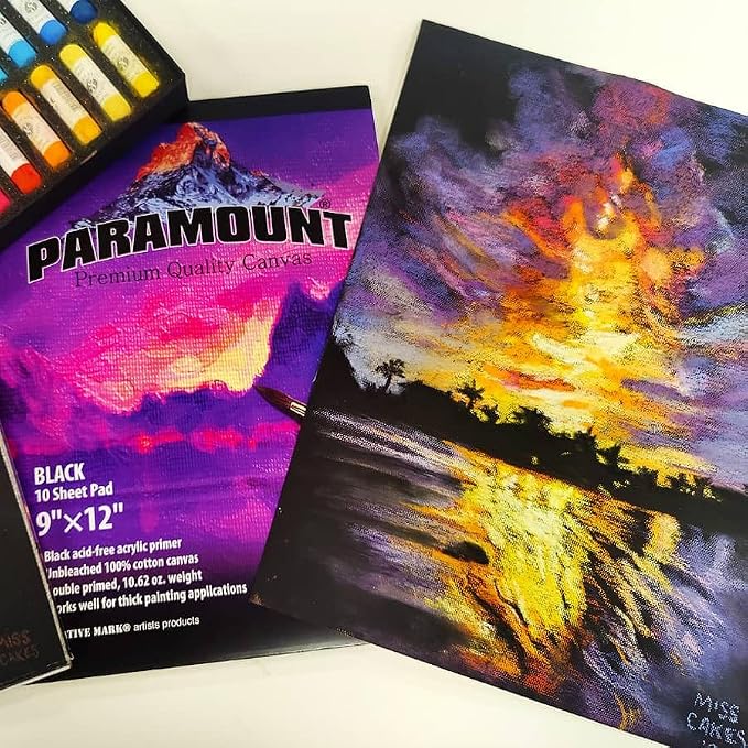 Paramount Universal Primed Premium Cotton Canvas Pads - Black - 12"x16" - 1 Pack - 10 Sheets - Universal Double Primed Cotton Canvas Pads for Drawing, Painting, Travel, & More - Image 5