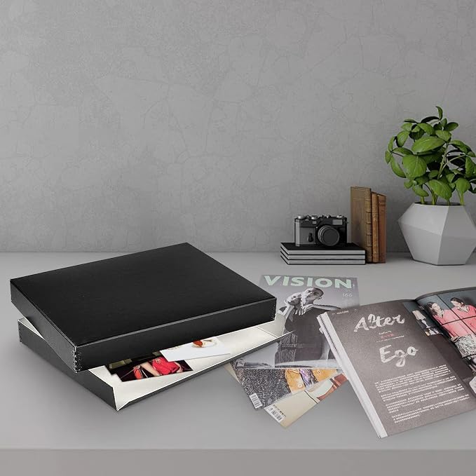 Lineco Museum Archival Storage Box, Drop Front, 9.75x12.75x1.5 in, Black | Acid-Free with Metal Edge, Preserves Picture Longevity, Organize Photos, Newspapers, Prints, Documents, Crafts, DIY - Image 9