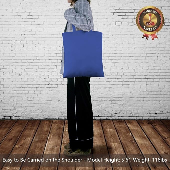 TOPDesign 24-Pack Economical 16"x15" Blue Cotton Tote Bag, Lightweight Medium Reusable Grocery Shopping Cloth Bags, Suitable for DIY, Advertising, Promotion, Gift, Activity - Image 2