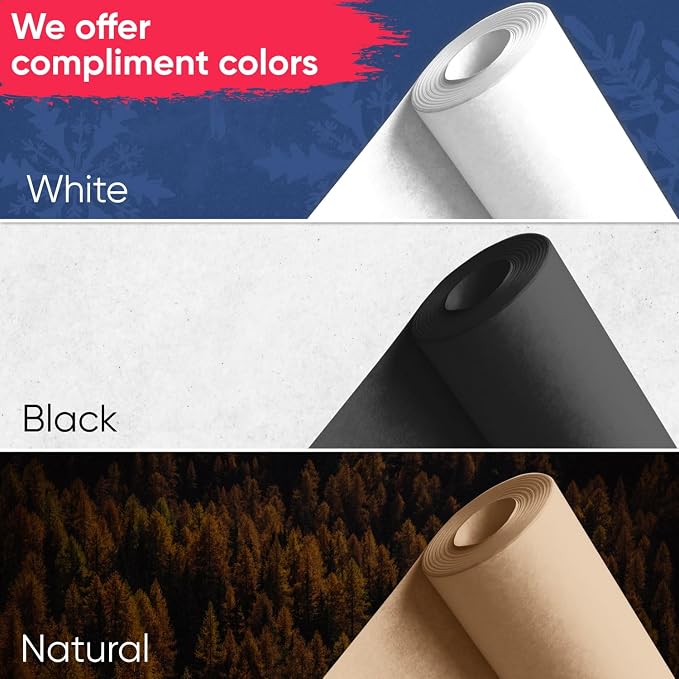 36" x 1200" (100 ft) White Kraft Paper (Case of 9 Rolls), 45 lbs Thickness, Kraft Paper for School, Arts, Gift Wrapping, Moving - Image 6