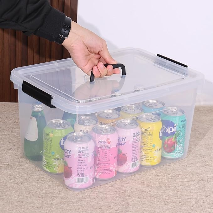 20 Quarts Plastic Storage Latches Box with Lid, Clear Latching Storage Bin, 4 Packs - Image 5