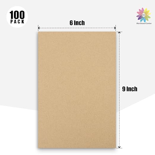 Mat Board Center, 100-Pack Corrugated Cardboard Sheets 6x9 Inches Flat Card Board Inserts for Packing, Shipping, Mailing, DIY Crafts - Image 2