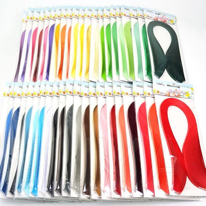 JUYA Solid Color Quilling Strips Set 42 Colors 4200 Strips 2mm/0.08in | 100 Strips Each; Balanced Color Selection; 39cm (15.35in) Long; Approx. 120 GSM; Cards and Framed Art - Image 5