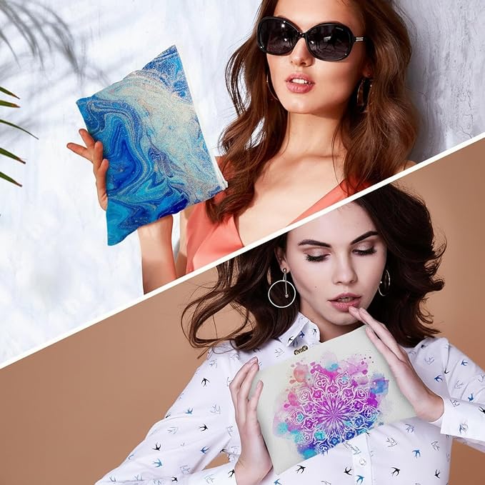 Frienda 50 Pcs Sublimation Blank Canvas Makeup Bags Bulk DIY Heat Transfer Canvas Pen Case Pencil Cosmetic Makeup Bags Clear Sublimation Blank Pouch with Zipper (9 x 6.89 Inch,White) - Image 6