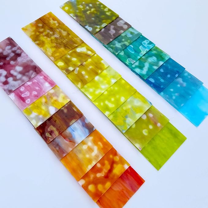 LITMIND 24 Sheets Premium Mottled Opal Stained Glass Sheets – 6 x 4 Inch Vibrant Translucent Assorted Colors Art Glass for DIY Crafts, Mosaic & Stained Glass Projects - Image 5