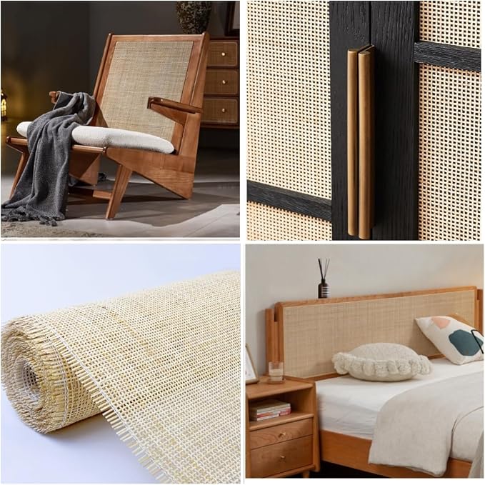 40"(3.3Feet) Width x 3.3 Feet Length Natural Cane Webbing Large Size Rattan Roll, Caning Material, Cane Webbing roll, Rattan Material Fabric Sheet from Origin Asia for Furniture Chair Dresser Cabinet - Image 6