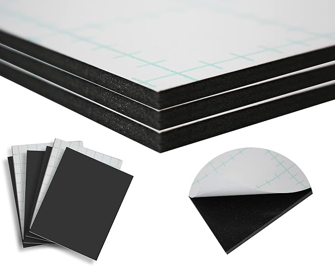 Self Adhesive Foam Board 36x48 5PK Black Self Stick Mounting Board. Foam Core with Adhesive 36x48 Foamboard. Poster Board with Sticky Side, Self Adhesive Foamcore 36x 48.Acid Free, 3/16 Thick by WHOLESALEARTSANDFRAMES