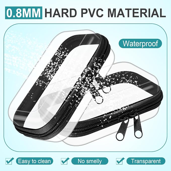 Sanwuta 6 Clear Hard Zipper Case,Black,5 X 3 X 2 Inch | Pencil Case Pouches ,Makeup Bag,Plastic Toiletry Diaper Bag ,Travel Toy Storage,Waterproof Organizer Bins - Image 4