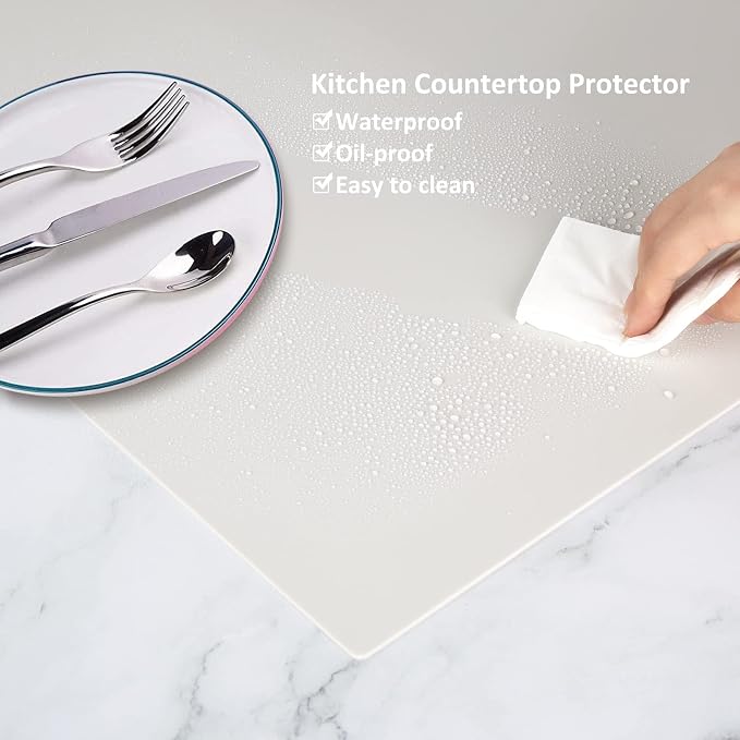 Silicone Mat Heat Resistant Mats for Countertop, Multipurpose Large Silicone Mats for Crafts Kitchen Workbench Size 48x24 inches Thick 2mm,Rolled Package,Beige - Image 4