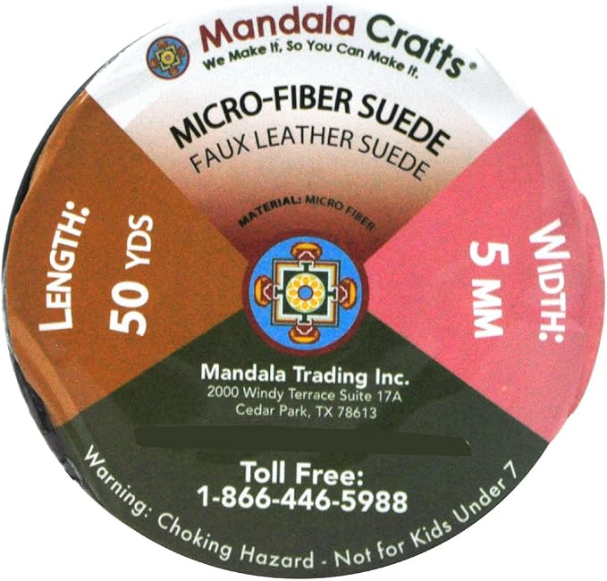 Mandala Crafts 5mm Dark Navy Blue Faux Suede Vegan Leather, Jewelry Making | 50 Yards Durable Flat Leather Strings, Laces & Strips for Bracelets, Necklaces, Braiding, Dream Catchers Supplies & Chokers - Image 3