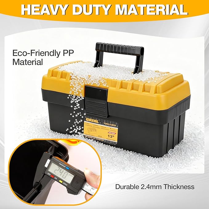 Stackable Portable Tool Box Set, 4 Nested Heavy Duty Boxes, 13-19 Inch | Workshop, Home, Removable Trays, Portable Design, Nesting Boxes, 70% Space Saving, Modular Storage, cajas de herramientas - Image 3