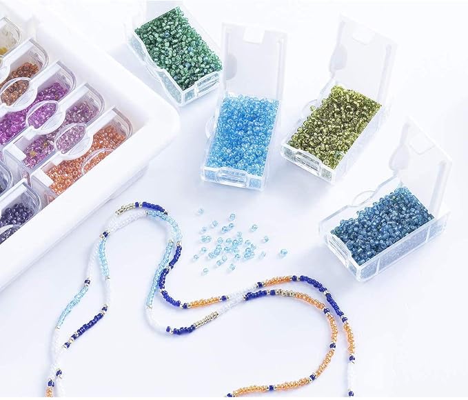 Plastic Stackable Organizer Tray Bundle with Lid and 18 Size Large Containers for Beads and Craft Supplies - Image 7