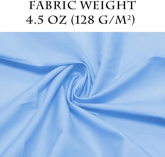 3 Yards Sky Blue Cotton Fabric by The Yard in Solid Color - 59” Wide High-Density Natural Cotton Material Apparel Cloth for Quilting, Sewing, Crafts, Binding, Backing & Lining - Image 3
