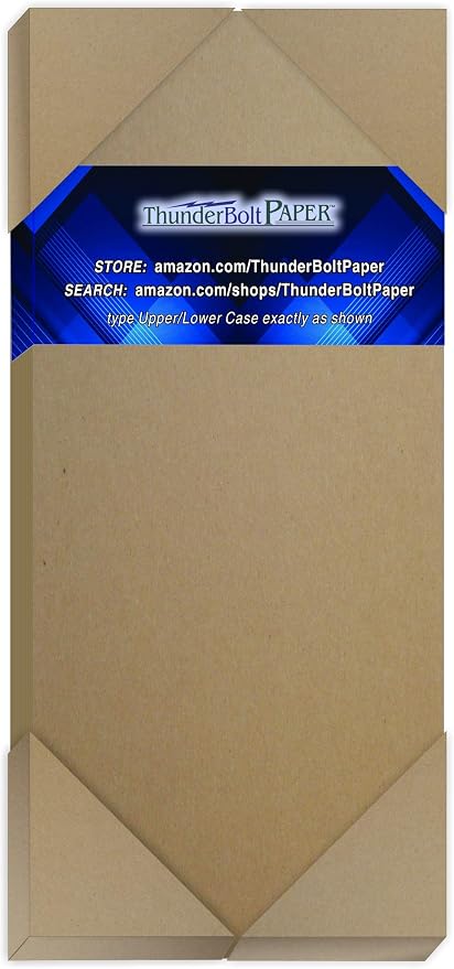 Chipboard - 20 Sheets 4x9 Inch 60pt Thick Weight Kraft Paper Board, DIY Crafts, Packaging, and Journals by ThunderBoltPaper