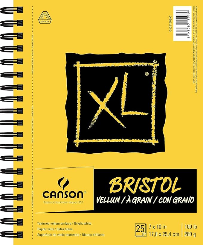 Canson XL Series Vellum Bristol, Yellow/Black, 7x10 by Unknown